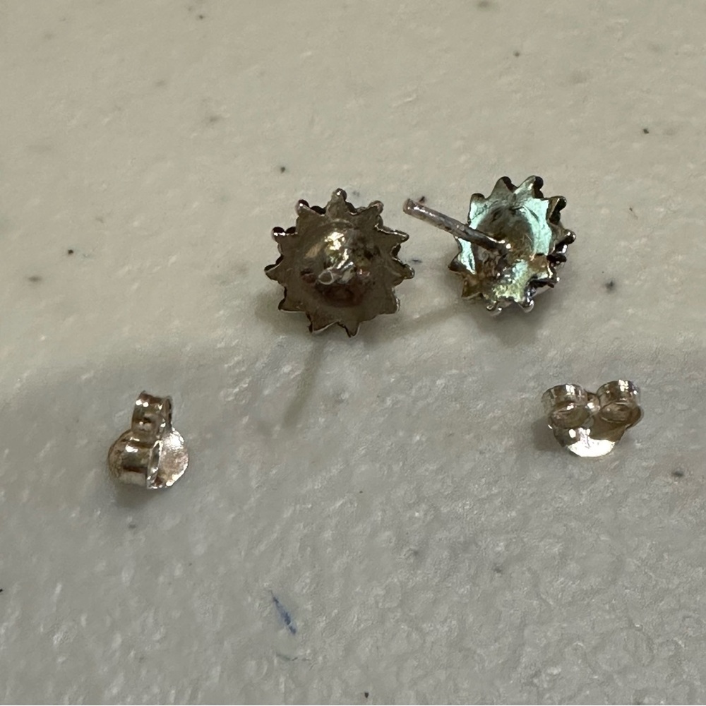 925 Sterling Silver Amethyst Earrings- post back - Picture 9 of 9